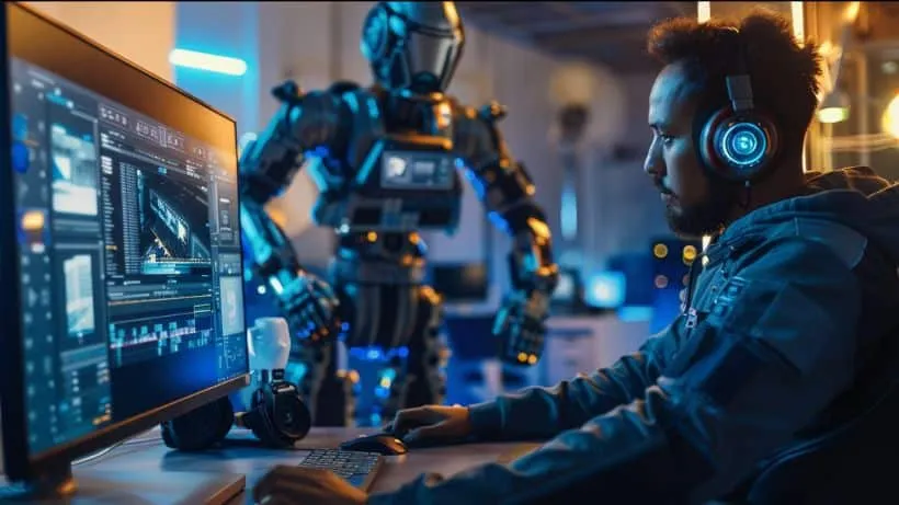 Video generator AI offering stock footage and image libraries